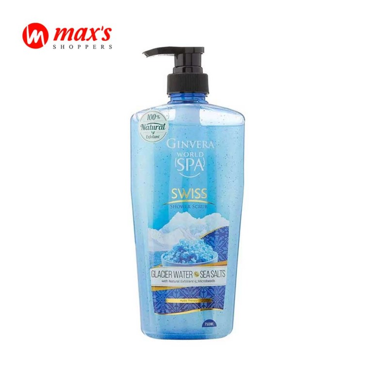 GINVERA WORLD SPA GLACIER WATER & SEA SALTS SWISS SHOWER SCRUB 750ML