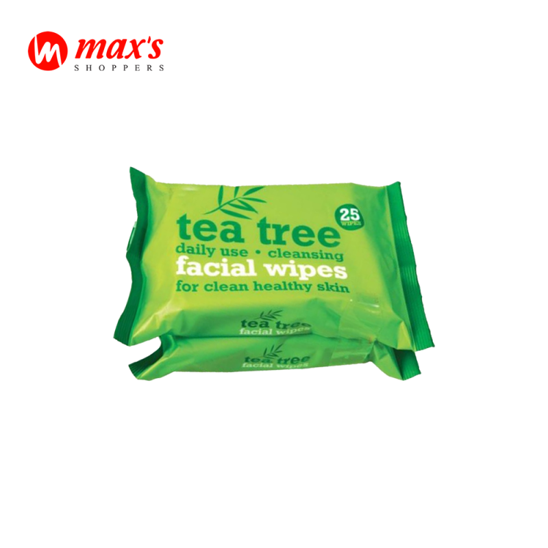 Tea tree cleansing facial wipes twin pack