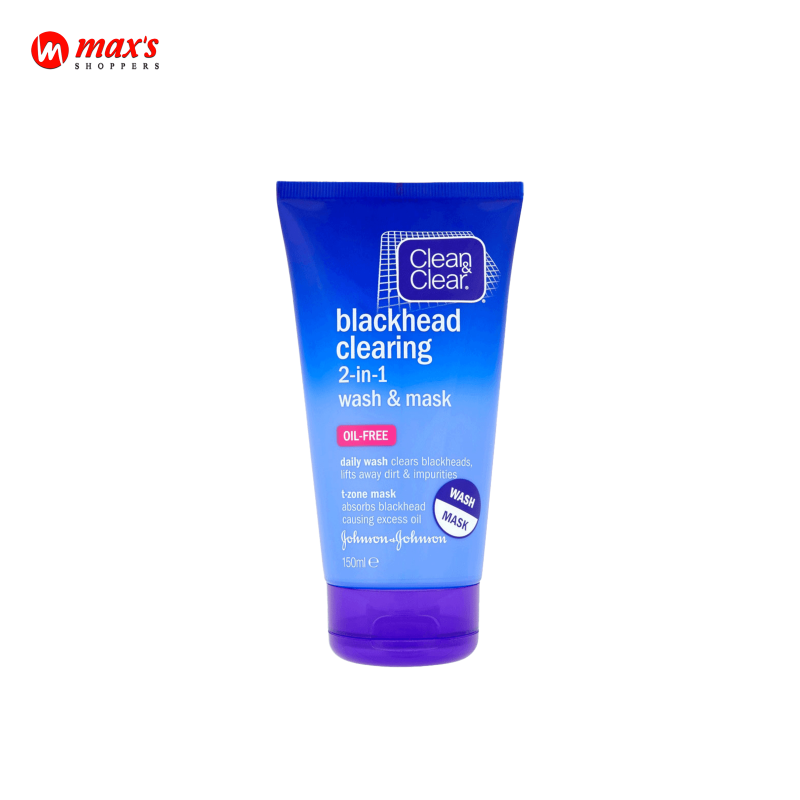 Clean & clear blackhead clearing 2-in-1 wash and mask 150ml