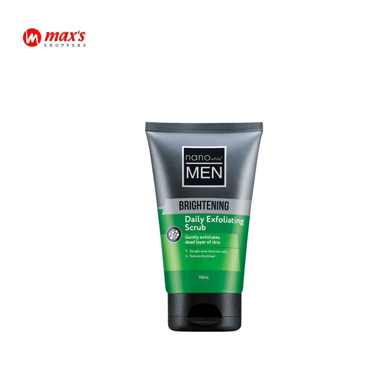 Nano mens face wash brightening daily exfoliating scrub 100ml